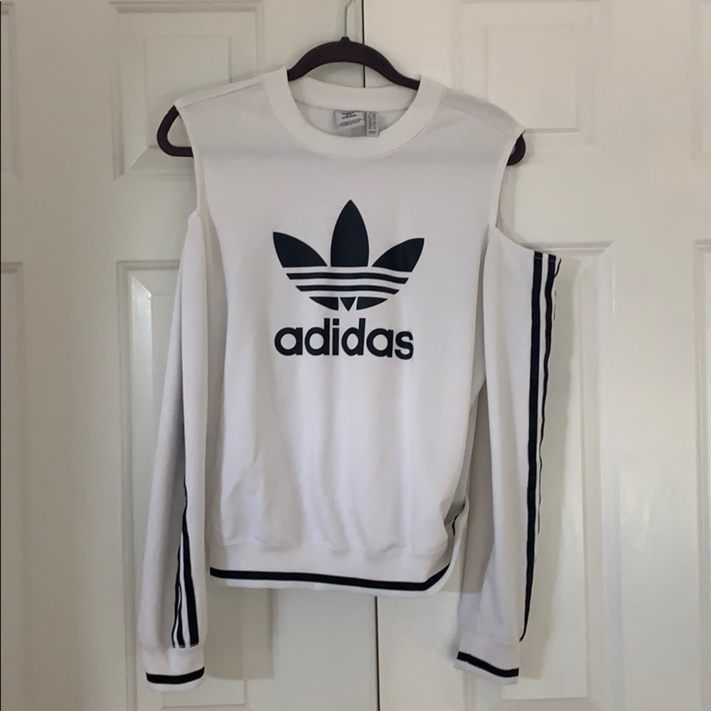 EUC cold shoulder adidas sweater